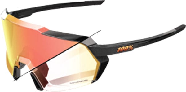 100% KORBIN - Gloss Metallic Black - Orange Flash Mirror Pho